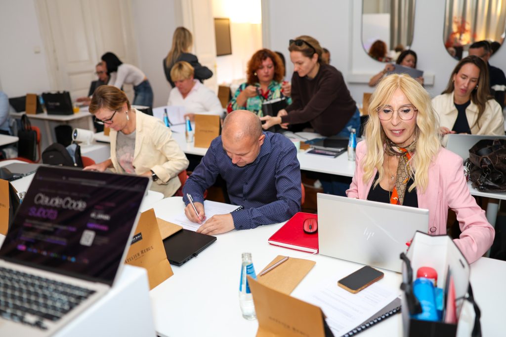 Participants of Claude Code Saturday working on their own projects
